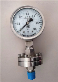 TK/YN-100B/MF不锈钢隔膜耐震压力表内衬PTFE